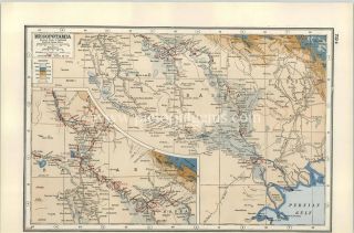 1922 WW1 Map of Mesopotamia and The Persian Gulf