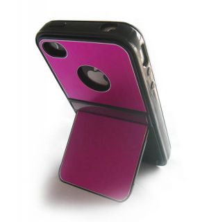 Stylus+ Aluminum TPU Hard Case Cover W/Chrome Stand For iPhone 4 4G 4S