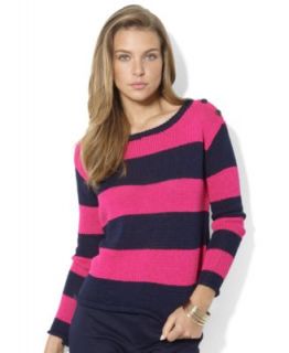 Lauren Ralph Lauren Sweater, Long Sleeve Striped   Womens