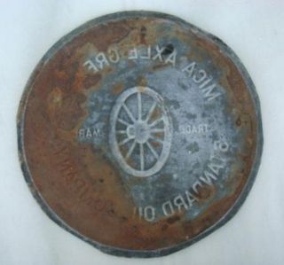 Antique Mica Axle Grease Oil Company Indiana Buggy Wagon Tin Oil Pan