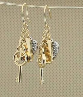 Newest Michael Kors Heart Key Earrings Golden 