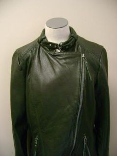Michael Kors Motorcycle Jacket with Pick Stitch Detail L Charcoal