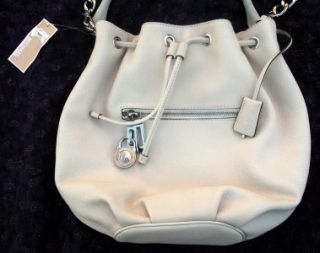 Michael Kors Handbag Knox Large Drawstring Shoulder Leather Vanilla $