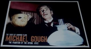 Michael Gough Signed Card and Great Hammer Horror Phantom of The