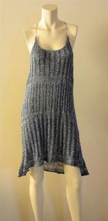 NWT Metallic Dark Silver SHAKUHACHI Sparkling Knit Racerback Dress 12