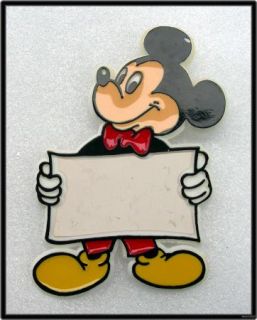 Name Tag Mickey Mouse Write on Name Badge Older Type Perfect for Your