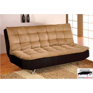 Mancora Camel Black Microfiber Sofa Bed Futon