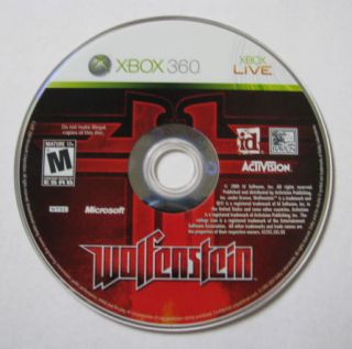 You are bidding on Wolfenstein for the Microsoft XBOX 360 system.