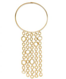 Lauren Ralph Lauren Necklace, Worn Gold Tone Linear Link Collar
