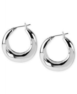 Robert Lee Morris Earrings, Silver Tone Sculptural Small Hoop Earrings