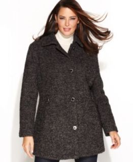 Calvin Klein Plus Size Coat, Wool Cashmere Blend Pea Coat