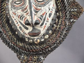 Mask with Weaving Around It Middle Sepik River Papua New Guinea