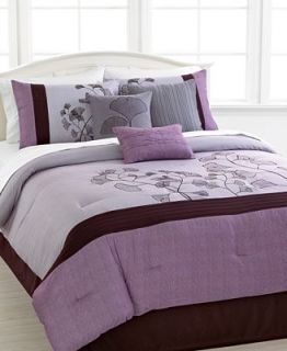 Soft Leaves 7 Piece Queen Embroidered Comforter Set