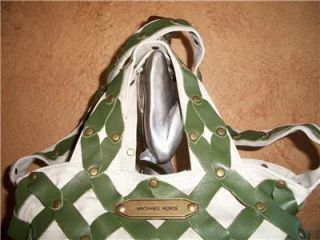Michael Kors Green Leather Sac Bag Tote Purse Handbag