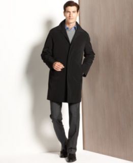 Calvin Klein Coat, Keagan Black Raincoat   Mens Coats & Jackets   