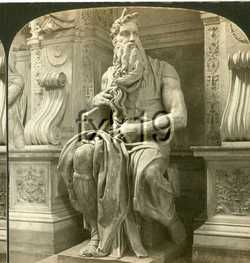 Italy Rome Moses by Michaelangelo Inside St Peters Church Stereoview