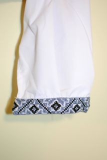 RARE Ukrainian Handmade Hand Embroidered Men Shirt Vyshyvanka XL Grey