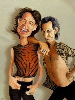 Mick Jagger and Keith Richards giclee print on canvas, from original