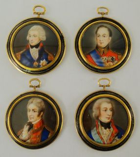 Antique French Hall Military Officer Miniature Bronze Frame Portrait