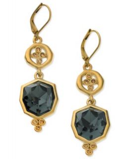 Tahari Earrings, Gold Tone Turquoise Resin Chandelier Earrings