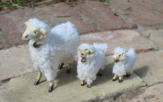 Large German Style Fluffy Easter Xmas Putz Sheep