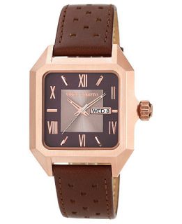 Vince Camuto Watch, Mens Brown Leather Strap 39mm VC 1016BYRG   All
