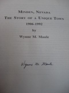 Minden Nevada Wynne M Maule Signed