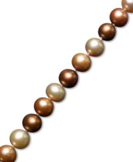 14k Gold Cultured Freshwater Dyed Chocolate Pearl Necklace   Necklaces
