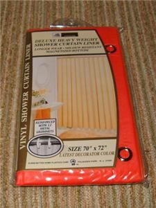 Orange Vinyl Shower Curtain Liner Mildew Resistant