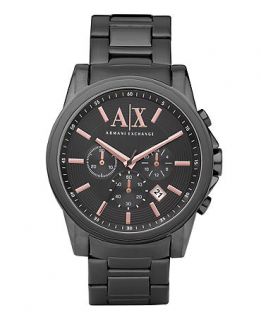 Armani Exchange Watch, Mens Chronograph Gray Plated Stainless