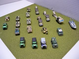 24 Piece Lot of Micro Machines Military Hummers, Cannon, and Support