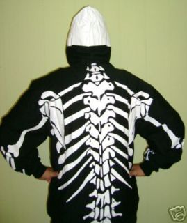New Skeleton Jacket Skull Hoodie Sweatshirts Coat Halloween Costume