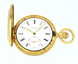 Tiffany & Co. 18k Solid Gold Antique Pocket Watch Tripple Signed 1880s