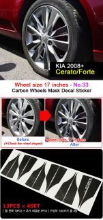 Kia 2008 Cerato Forte 17inches Carbon Wheels Mask Decal Sticker No 33
