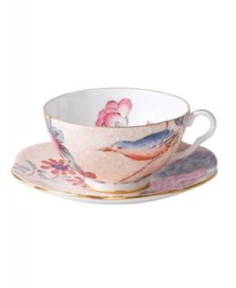 Wedgwood Dinnerware, Pink Cuckoo Teacup and Saucer   Fine China