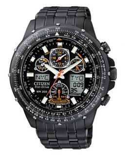 Citizen Watch, Mens Chronograph Eco Drive Black Stainless Steel