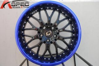 18x8 G Line G901 Wheel 5x110 38 Black Blue Rim Fits Malibu Aura Astra