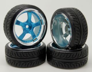 Rubber Tires Tyre Plastic Wheel Rim 1 10 on Road Car 1021 6014