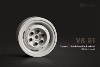 Gmade GM70106 1 9 VR01 White Beadlock Wheel SCX10 Tundra Hilux Honcho