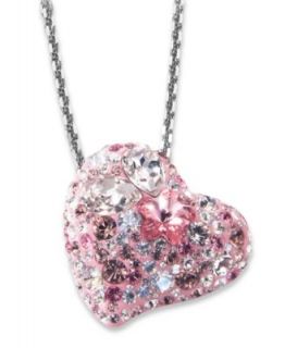 Swarovski Necklace, Silver Tone Crystal Heart Pendant Necklace