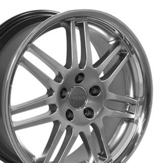 18 RS4 Style Hyper Silver Deep Wheels 18 x 8 Rims Fit Audi