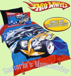 Hot Wheels Single Bed Quilt Cover Set RRP $ 69 95