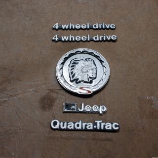 Jeep Cherokee SJ Chief Emblems Quadra Trac 74 75 76 77