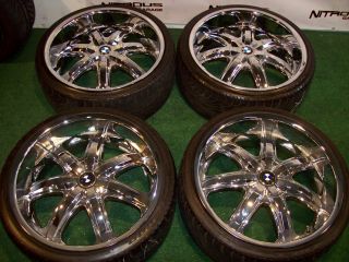 22 Chrome Wheels Tires BMW 7 Series 745 750 19 20 745i 750i E65 E66