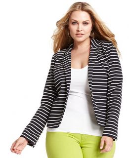 MICHAEL Michael Kors Plus Size Jacket, Striped Blazer   Plus Size