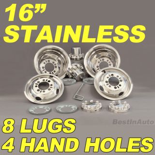 16 Dually Truck Stainless Simulator Wheel Liner 8 Lug Ford Chevy