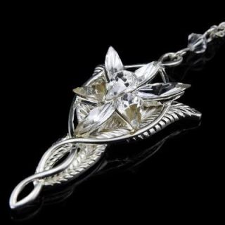 Awesome Lord of The Rings Argon Arwens Evenstar Silver Necklace LOTR