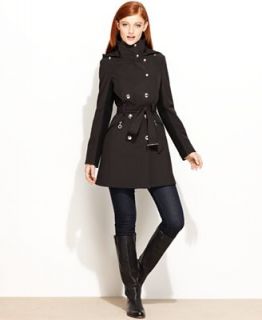 Calvin Klein Raincoat, Hooded Belted Soft Shell Trench