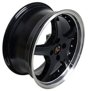 17 Cobra 4 Lug Wheels Black Set of 4 17x8 Rims Fit Mustang® GT 79 93