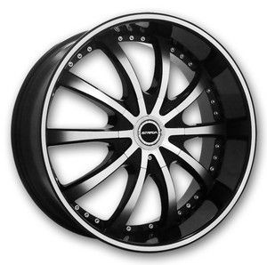 22 inch Strada Sole Black Wheels Rims 5x115 15